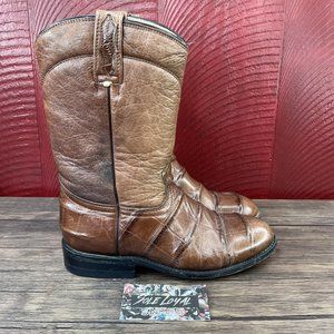 EL BUITRE VIERI Boots Hornback Crocodile Western Cowboy brown WMS Mex 26.5 US 10